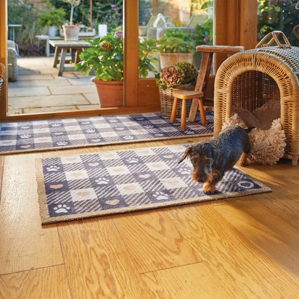 Pet Check Doormat - Beige